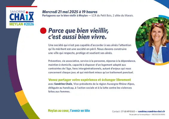 Réunion, partage autour du bien vieillir à Meylan